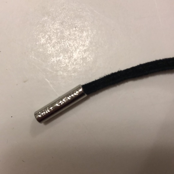 Vince Camuto 7M Heels Black Suede Strappy Lace up Zipper back metal logo Excelle - Picture 10 of 11